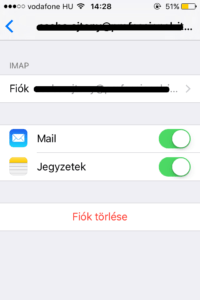 Fiók: mail, jegyzetek