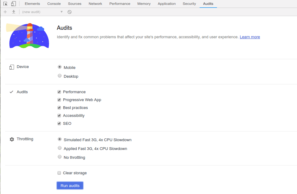 Chrome webhely audit